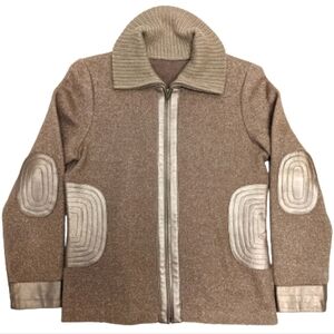 Stylish Tan Jacket with Silver Accents